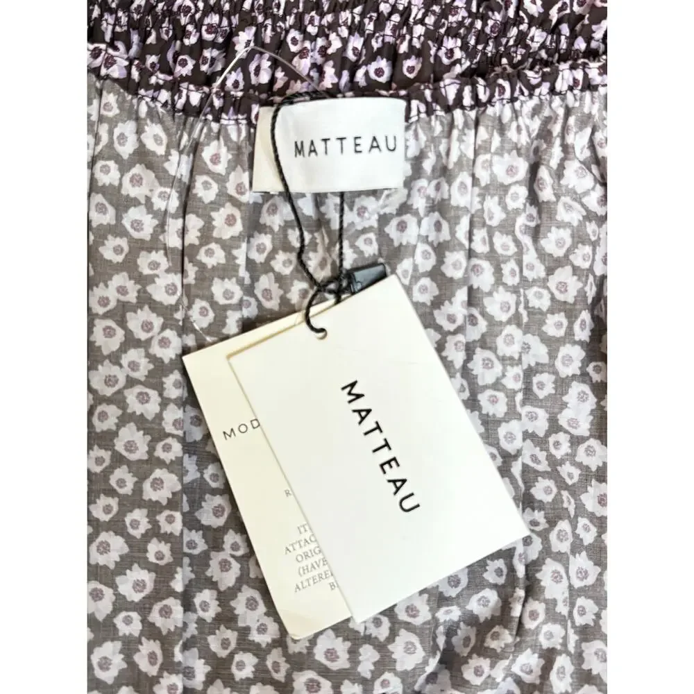 Matteau NWT Shirred Floral-Print Organic Cotton-Poplin Maxi Dress 10 AU 6 US - Picture 5 of 9